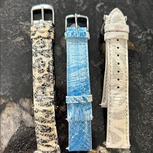 Michele leather watch bands Woman’s 18 mm 
Pack of three